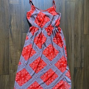 Pink rose maxi dress w/ slit